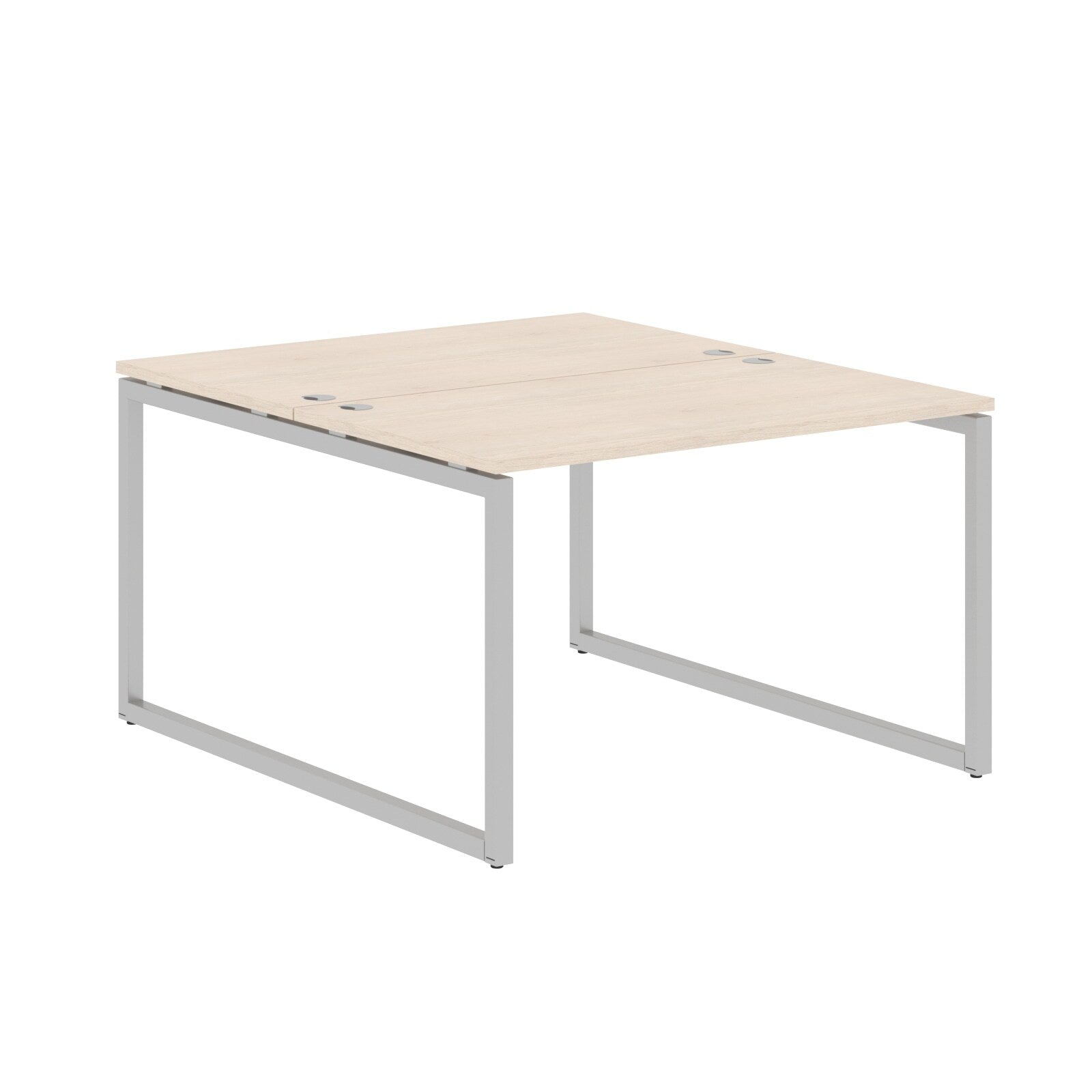 RECTANGULAR SHAPE CLUSTER OF 02 WORKSTATION MADE IN 25MM MFC TOP, E1 LAMINATE CHIPBOARD WITH WOODEN MODESTY PANEL 40X40MM METAL O SHAPE FRAMES by Treejar | Souqify
