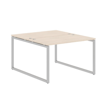 RECTANGULAR SHAPE CLUSTER OF 02 WORKSTATION MADE IN 25MM MFC TOP, E1 LAMINATE CHIPBOARD WITH WOODEN MODESTY PANEL 40X40MM METAL O SHAPE FRAMES by Treejar | Souqify