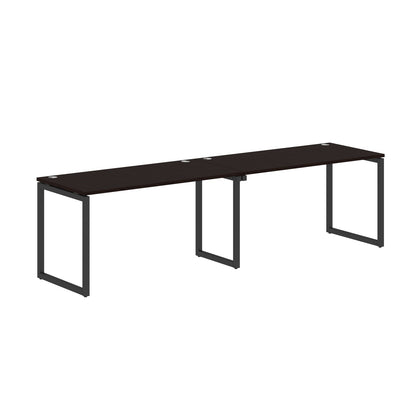 RECTANGULAR SHAPE CLUSTER OF 02 WORKSTATION MADE IN 25MM MFC TOP, E1 LAMINATE CHIPBOARD WITH WOODEN MODESTY PANEL 40X40MM METAL O SHAPE FRAMES by Treejar | Souqify