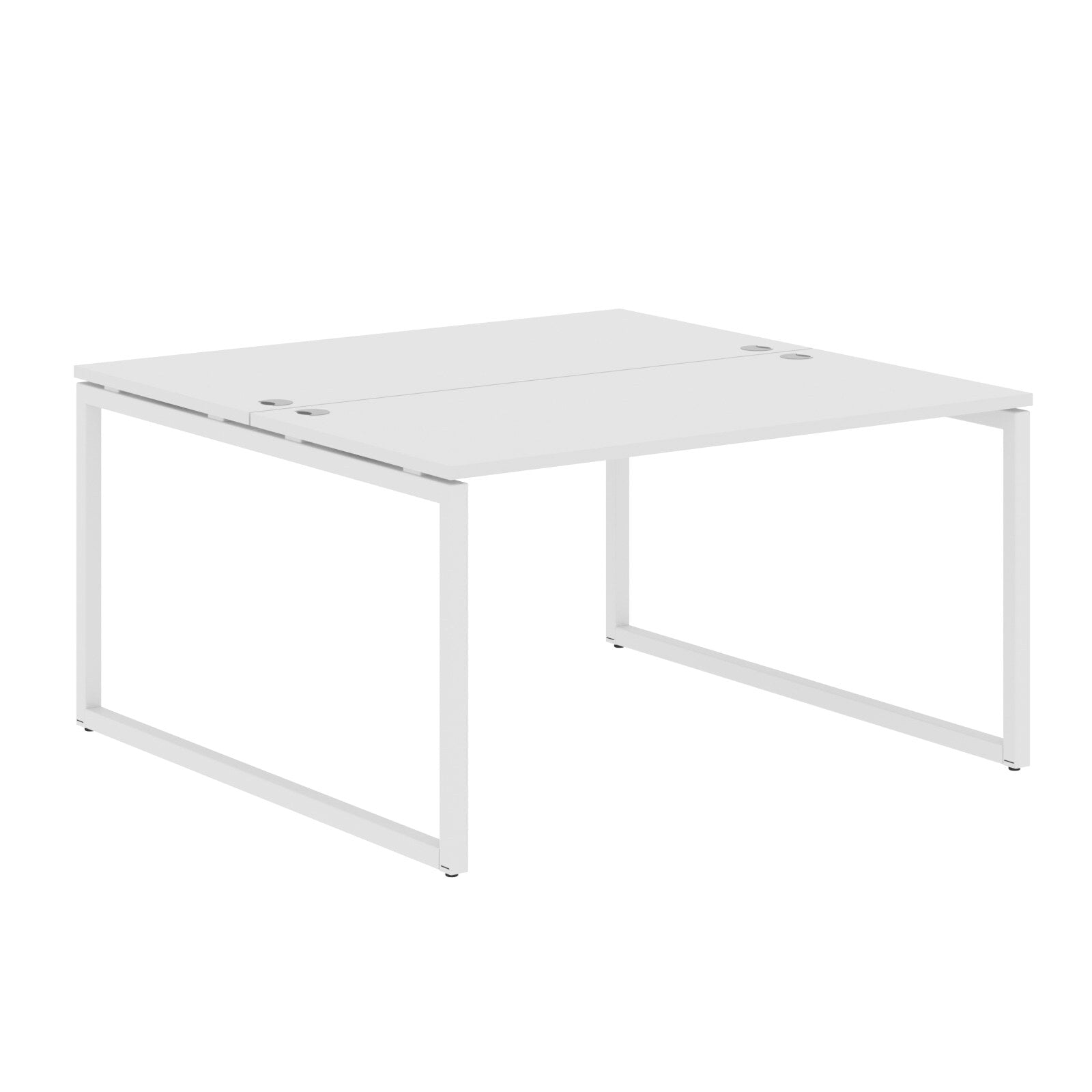 RECTANGULAR SHAPE CLUSTER OF 02 WORKSTATION MADE IN 25MM MFC TOP, E1 LAMINATE CHIPBOARD WITH WOODEN MODESTY PANEL 40X40MM METAL O SHAPE FRAMES by Treejar | Souqify