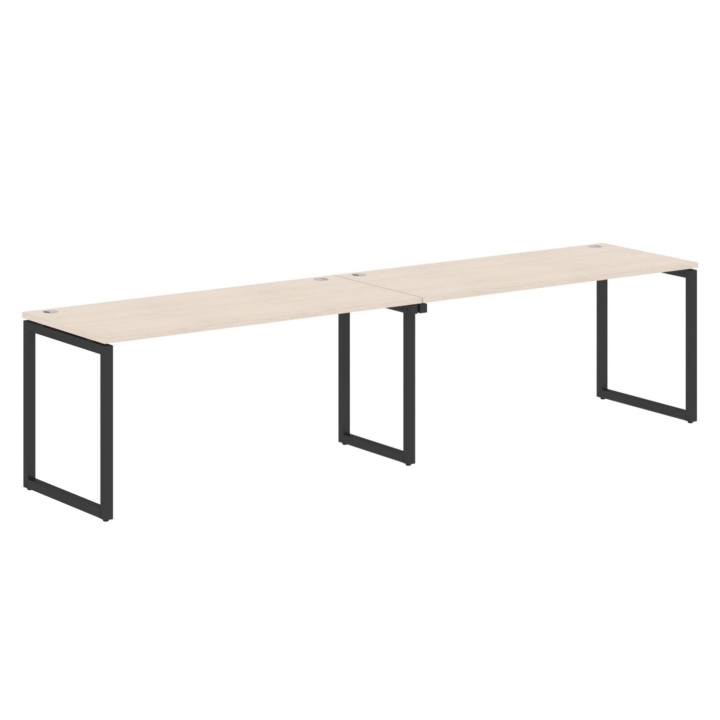 RECTANGULAR SHAPE CLUSTER OF 02 WORKSTATION MADE IN 25MM MFC TOP, E1 LAMINATE CHIPBOARD WITH WOODEN MODESTY PANEL 40X40MM METAL O SHAPE FRAMES by Treejar | Souqify