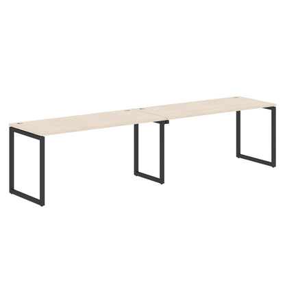 RECTANGULAR SHAPE CLUSTER OF 02 WORKSTATION MADE IN 25MM MFC TOP, E1 LAMINATE CHIPBOARD WITH WOODEN MODESTY PANEL 40X40MM METAL O SHAPE FRAMES by Treejar | Souqify