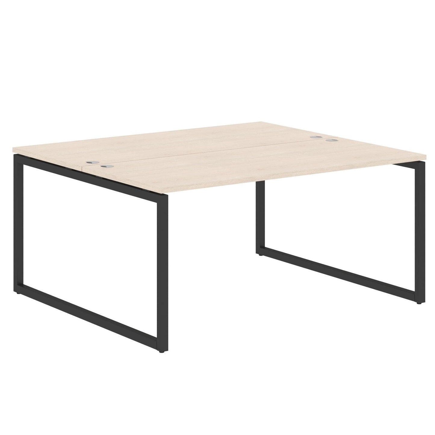 RECTANGULAR SHAPE CLUSTER OF 02 WORKSTATION MADE IN 25MM MFC TOP, E1 LAMINATE CHIPBOARD WITH WOODEN MODESTY PANEL 40X40MM METAL O SHAPE FRAMES by Treejar | Souqify