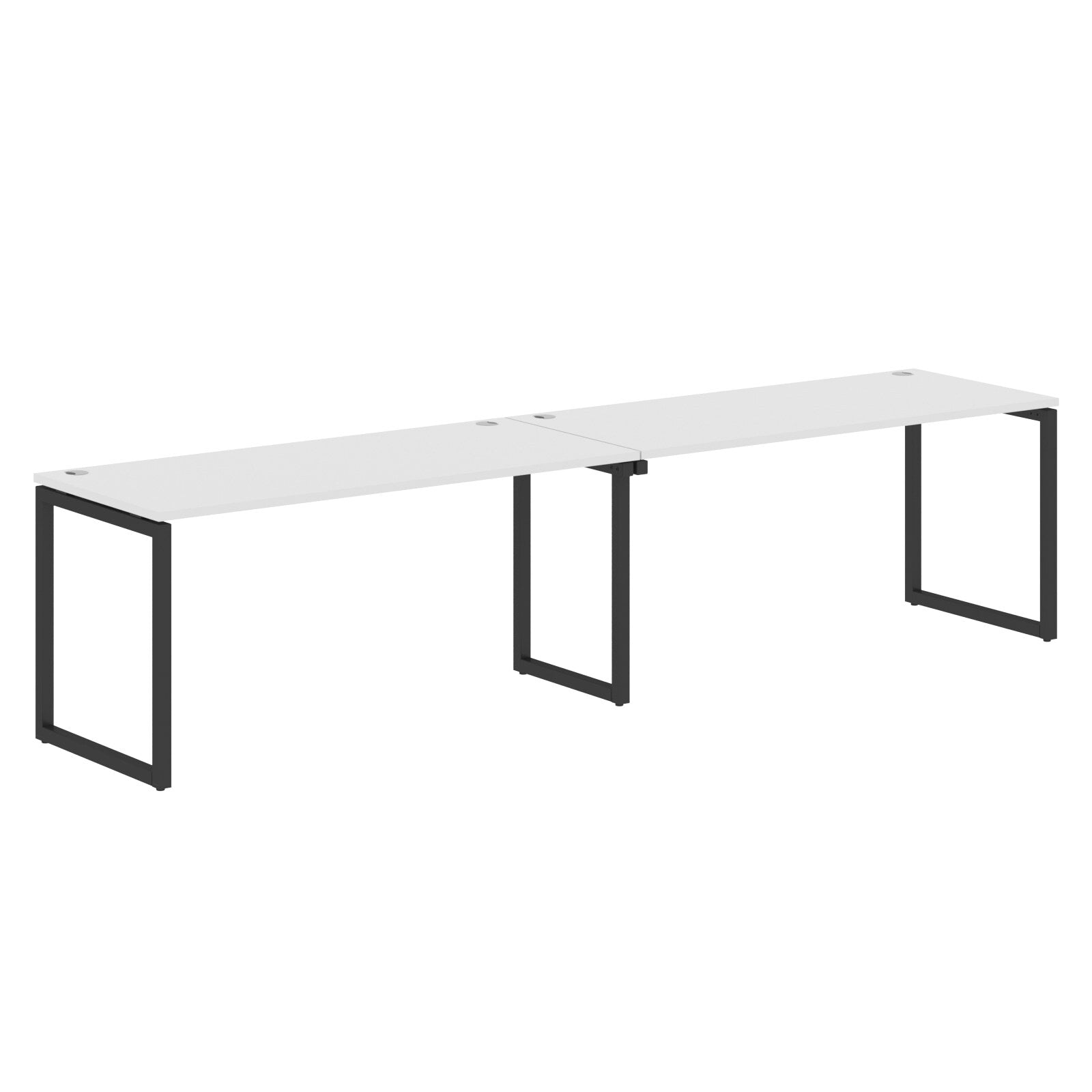 RECTANGULAR SHAPE CLUSTER OF 02 WORKSTATION MADE IN 25MM MFC TOP, E1 LAMINATE CHIPBOARD WITH WOODEN MODESTY PANEL 40X40MM METAL O SHAPE FRAMES by Treejar | Souqify