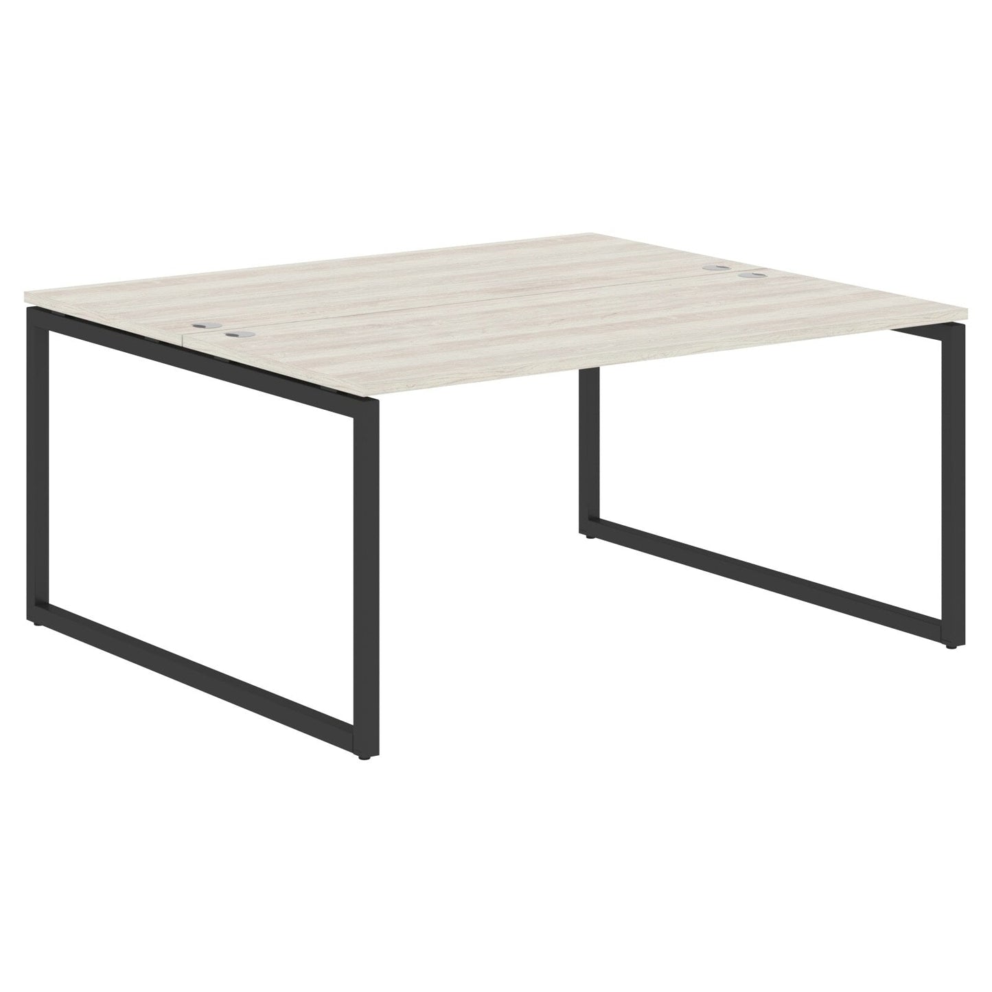 RECTANGULAR SHAPE CLUSTER OF 02 WORKSTATION MADE IN 25MM MFC TOP, E1 LAMINATE CHIPBOARD WITH WOODEN MODESTY PANEL 40X40MM METAL O SHAPE FRAMES by Treejar | Souqify