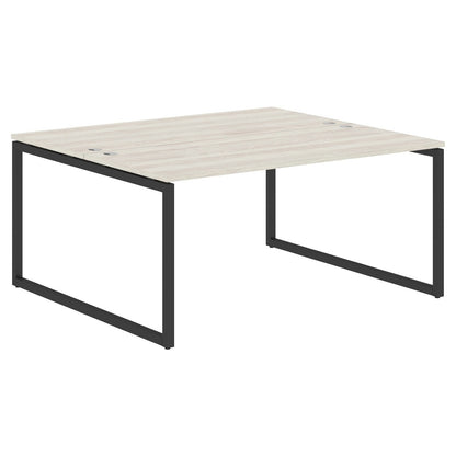 RECTANGULAR SHAPE CLUSTER OF 02 WORKSTATION MADE IN 25MM MFC TOP, E1 LAMINATE CHIPBOARD WITH WOODEN MODESTY PANEL 40X40MM METAL O SHAPE FRAMES by Treejar | Souqify