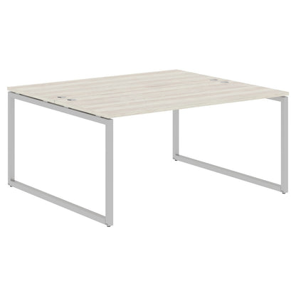 RECTANGULAR SHAPE CLUSTER OF 02 WORKSTATION MADE IN 25MM MFC TOP, E1 LAMINATE CHIPBOARD WITH WOODEN MODESTY PANEL 40X40MM METAL O SHAPE FRAMES by Treejar | Souqify