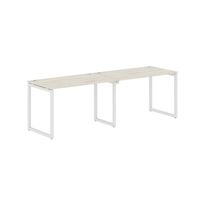 RECTANGULAR SHAPE CLUSTER OF 02 WORKSTATION MADE IN 25MM MFC TOP, E1 LAMINATE CHIPBOARD WITH WOODEN MODESTY PANEL 40X40MM METAL O SHAPE FRAMES by Treejar | Souqify