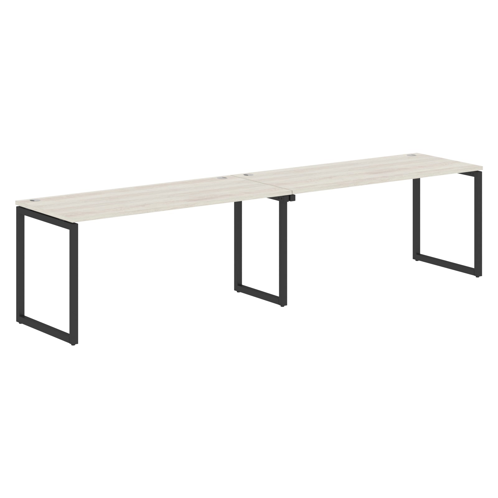 RECTANGULAR SHAPE CLUSTER OF 02 WORKSTATION MADE IN 25MM MFC TOP, E1 LAMINATE CHIPBOARD WITH WOODEN MODESTY PANEL 40X40MM METAL O SHAPE FRAMES by Treejar | Souqify
