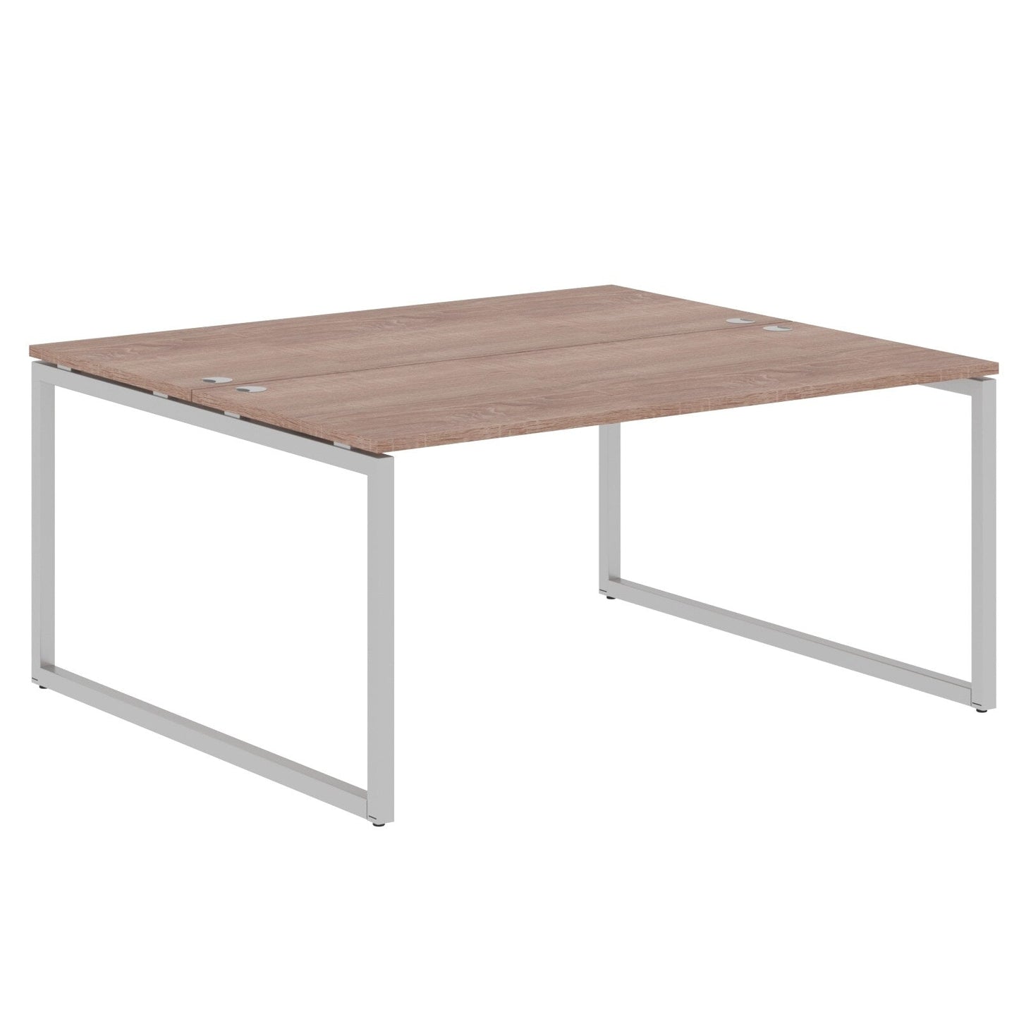 RECTANGULAR SHAPE CLUSTER OF 02 WORKSTATION MADE IN 25MM MFC TOP, E1 LAMINATE CHIPBOARD WITH WOODEN MODESTY PANEL 40X40MM METAL O SHAPE FRAMES by Treejar | Souqify