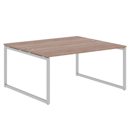RECTANGULAR SHAPE CLUSTER OF 02 WORKSTATION MADE IN 25MM MFC TOP, E1 LAMINATE CHIPBOARD WITH WOODEN MODESTY PANEL 40X40MM METAL O SHAPE FRAMES by Treejar | Souqify