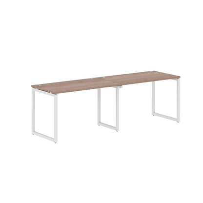 RECTANGULAR SHAPE CLUSTER OF 02 WORKSTATION MADE IN 25MM MFC TOP, E1 LAMINATE CHIPBOARD WITH WOODEN MODESTY PANEL 40X40MM METAL O SHAPE FRAMES by Treejar | Souqify