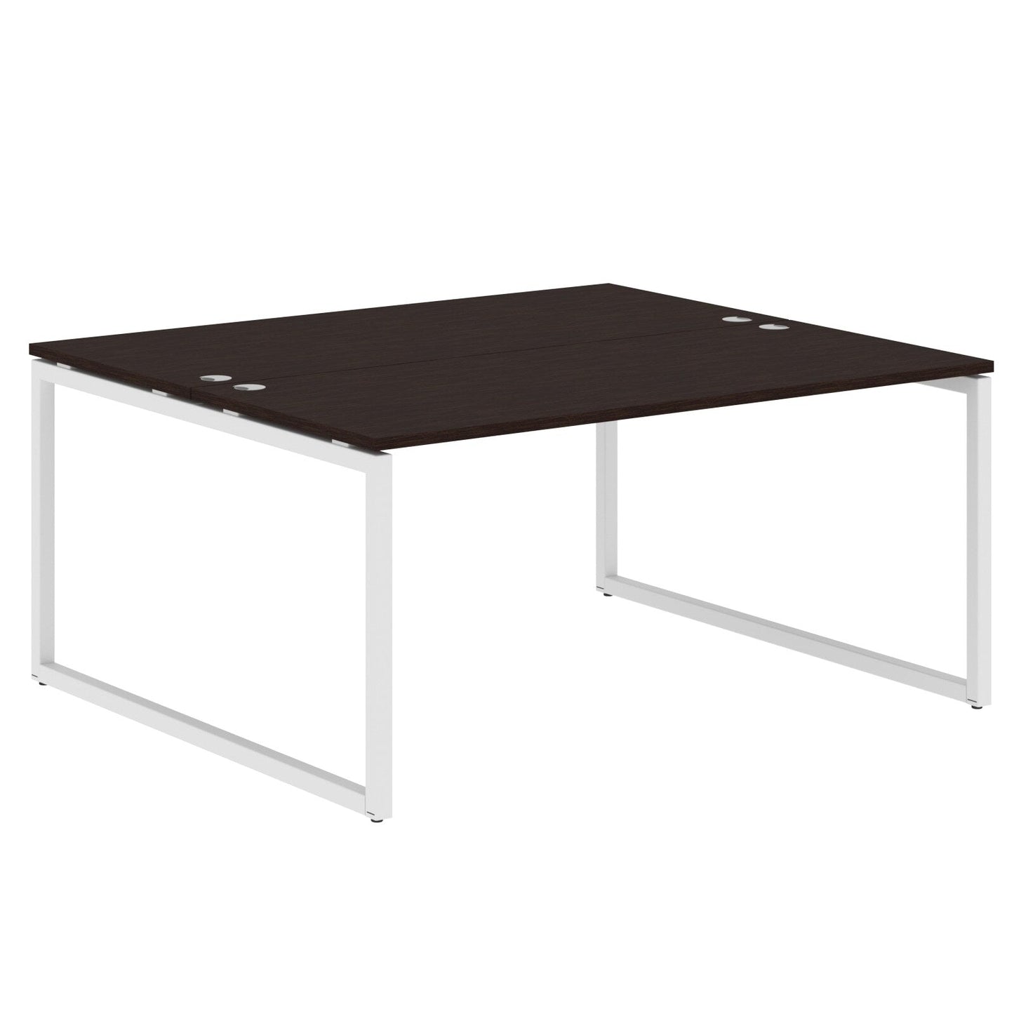RECTANGULAR SHAPE CLUSTER OF 02 WORKSTATION MADE IN 25MM MFC TOP, E1 LAMINATE CHIPBOARD WITH WOODEN MODESTY PANEL 40X40MM METAL O SHAPE FRAMES by Treejar | Souqify