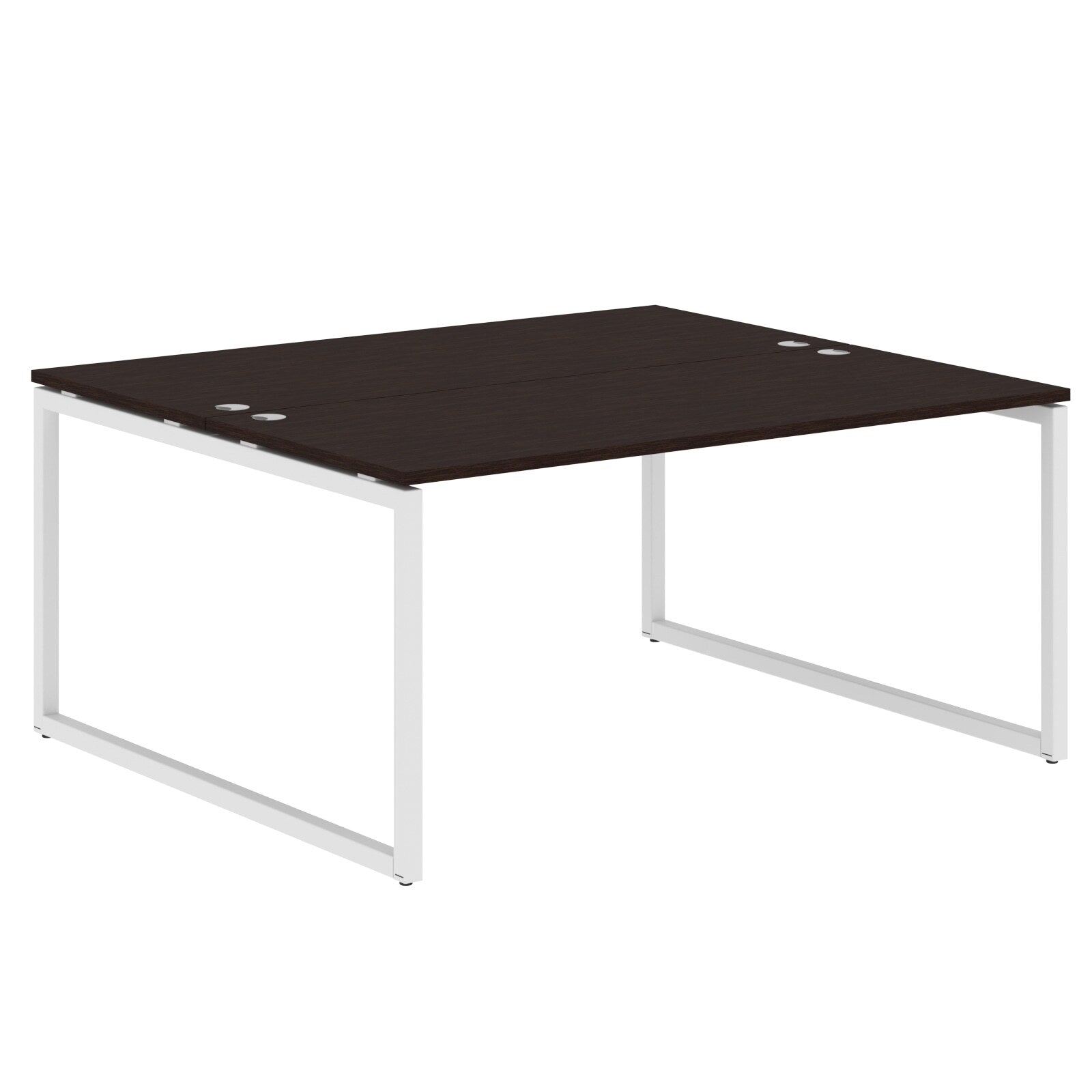 RECTANGULAR SHAPE CLUSTER OF 02 WORKSTATION MADE IN 25MM MFC TOP, E1 LAMINATE CHIPBOARD WITH WOODEN MODESTY PANEL 40X40MM METAL O SHAPE FRAMES by Treejar | Souqify