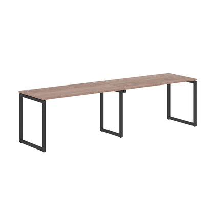 RECTANGULAR SHAPE CLUSTER OF 02 WORKSTATION MADE IN 25MM MFC TOP, E1 LAMINATE CHIPBOARD WITH WOODEN MODESTY PANEL 40X40MM METAL O SHAPE FRAMES by Treejar | Souqify