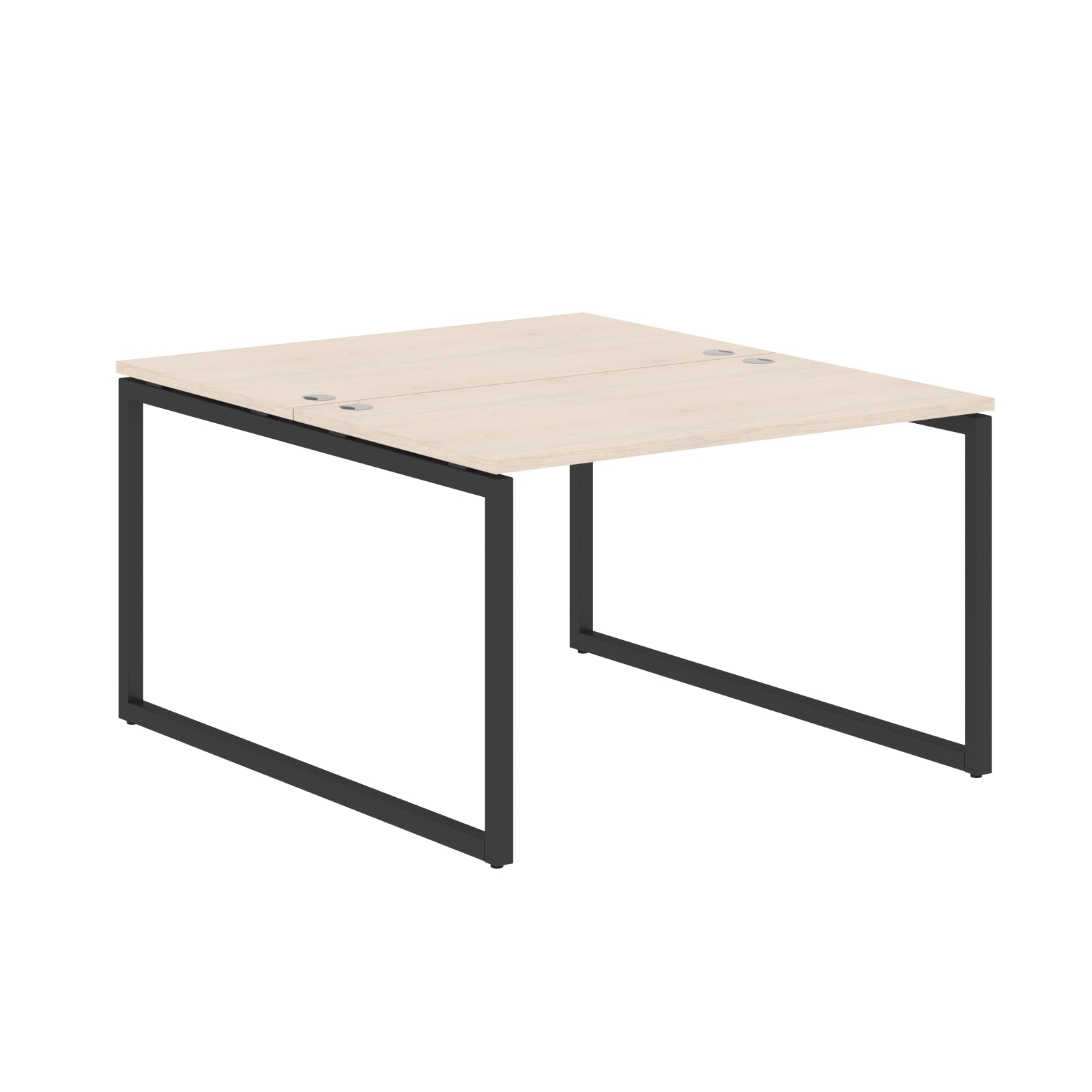RECTANGULAR SHAPE CLUSTER OF 02 WORKSTATION MADE IN 25MM MFC TOP, E1 LAMINATE CHIPBOARD WITH WOODEN MODESTY PANEL 40X40MM METAL O SHAPE FRAMES by Treejar | Souqify