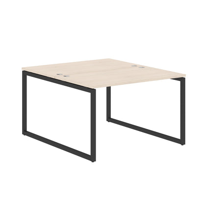RECTANGULAR SHAPE CLUSTER OF 02 WORKSTATION MADE IN 25MM MFC TOP, E1 LAMINATE CHIPBOARD WITH WOODEN MODESTY PANEL 40X40MM METAL O SHAPE FRAMES by Treejar | Souqify