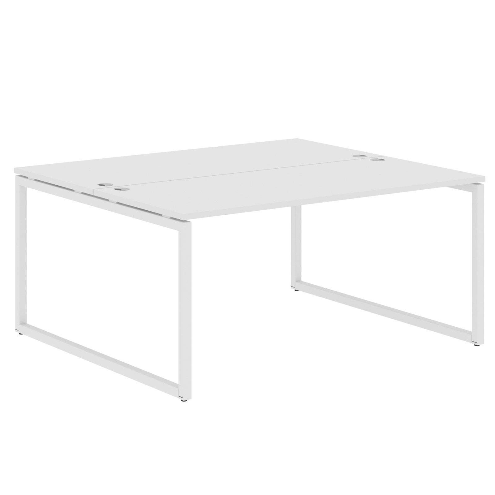RECTANGULAR SHAPE CLUSTER OF 02 WORKSTATION MADE IN 25MM MFC TOP, E1 LAMINATE CHIPBOARD WITH WOODEN MODESTY PANEL 40X40MM METAL O SHAPE FRAMES by Treejar | Souqify