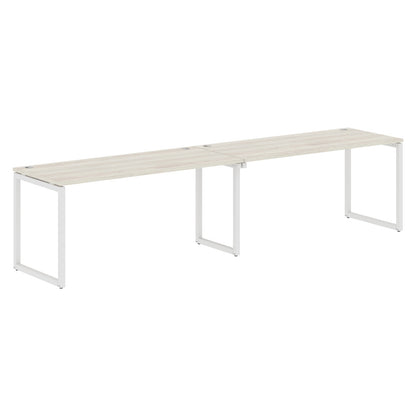 RECTANGULAR SHAPE CLUSTER OF 02 WORKSTATION MADE IN 25MM MFC TOP, E1 LAMINATE CHIPBOARD WITH WOODEN MODESTY PANEL 40X40MM METAL O SHAPE FRAMES by Treejar | Souqify