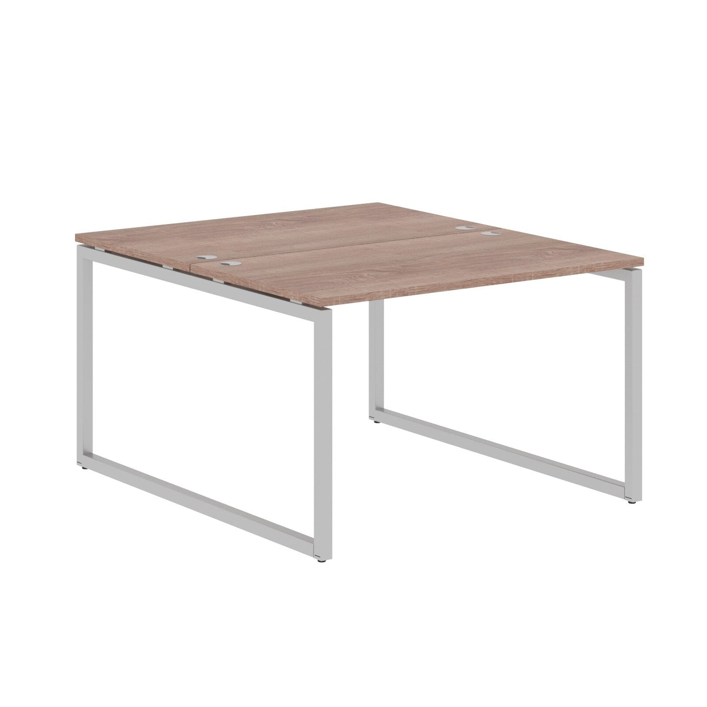 RECTANGULAR SHAPE CLUSTER OF 02 WORKSTATION MADE IN 25MM MFC TOP, E1 LAMINATE CHIPBOARD WITH WOODEN MODESTY PANEL 40X40MM METAL O SHAPE FRAMES by Treejar | Souqify