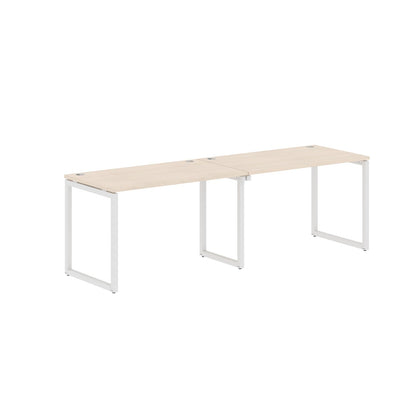 RECTANGULAR SHAPE CLUSTER OF 02 WORKSTATION MADE IN 25MM MFC TOP, E1 LAMINATE CHIPBOARD WITH WOODEN MODESTY PANEL 40X40MM METAL O SHAPE FRAMES by Treejar | Souqify