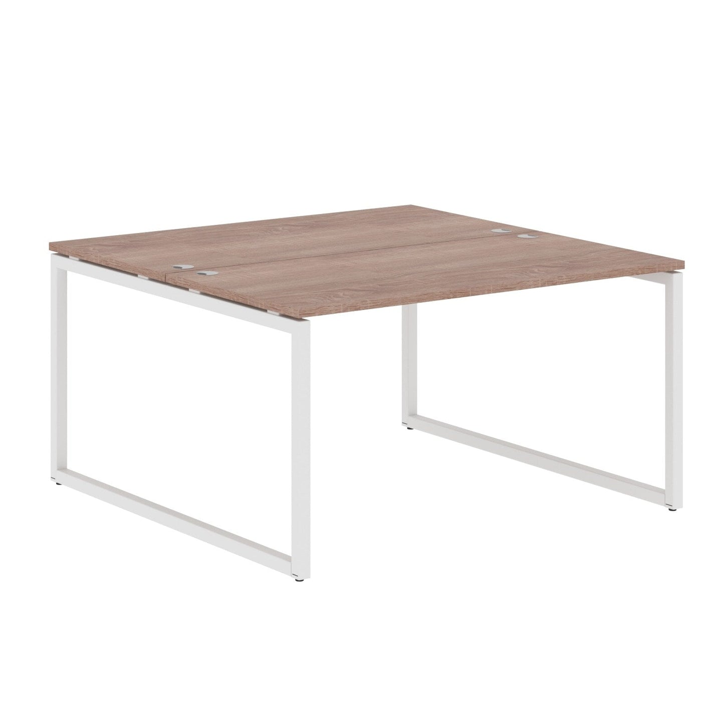 RECTANGULAR SHAPE CLUSTER OF 02 WORKSTATION MADE IN 25MM MFC TOP, E1 LAMINATE CHIPBOARD WITH WOODEN MODESTY PANEL 40X40MM METAL O SHAPE FRAMES by Treejar | Souqify