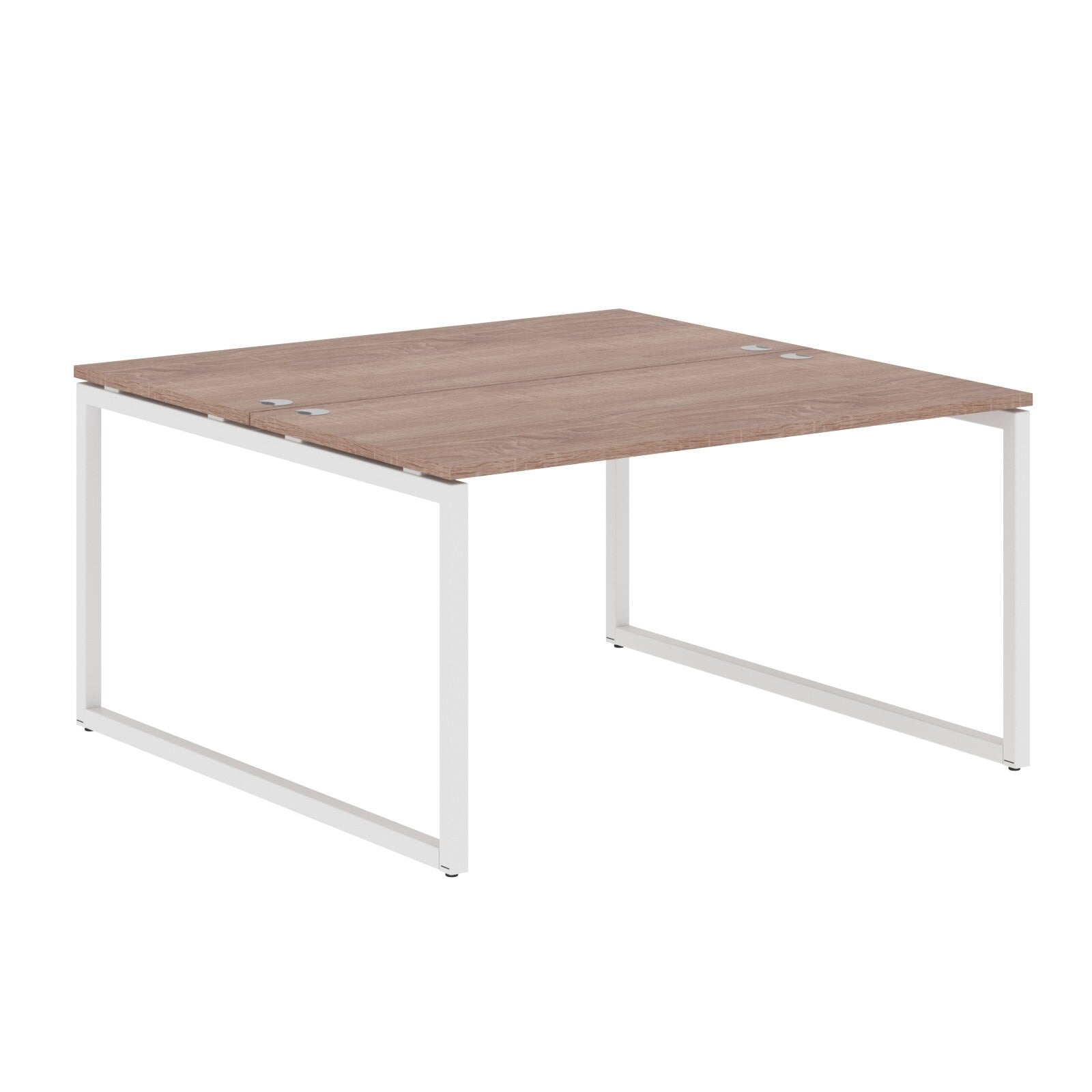 RECTANGULAR SHAPE CLUSTER OF 02 WORKSTATION MADE IN 25MM MFC TOP, E1 LAMINATE CHIPBOARD WITH WOODEN MODESTY PANEL 40X40MM METAL O SHAPE FRAMES by Treejar | Souqify