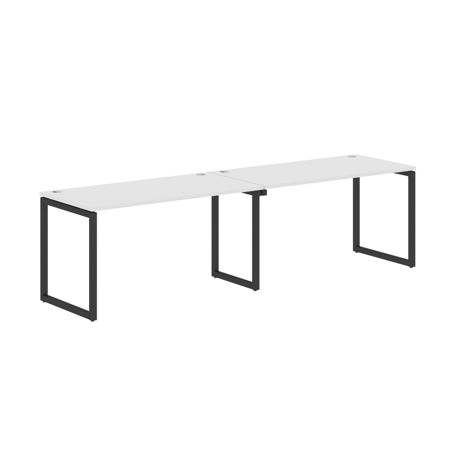 RECTANGULAR SHAPE CLUSTER OF 02 WORKSTATION MADE IN 25MM MFC TOP, E1 LAMINATE CHIPBOARD WITH WOODEN MODESTY PANEL 40X40MM METAL O SHAPE FRAMES by Treejar | Souqify