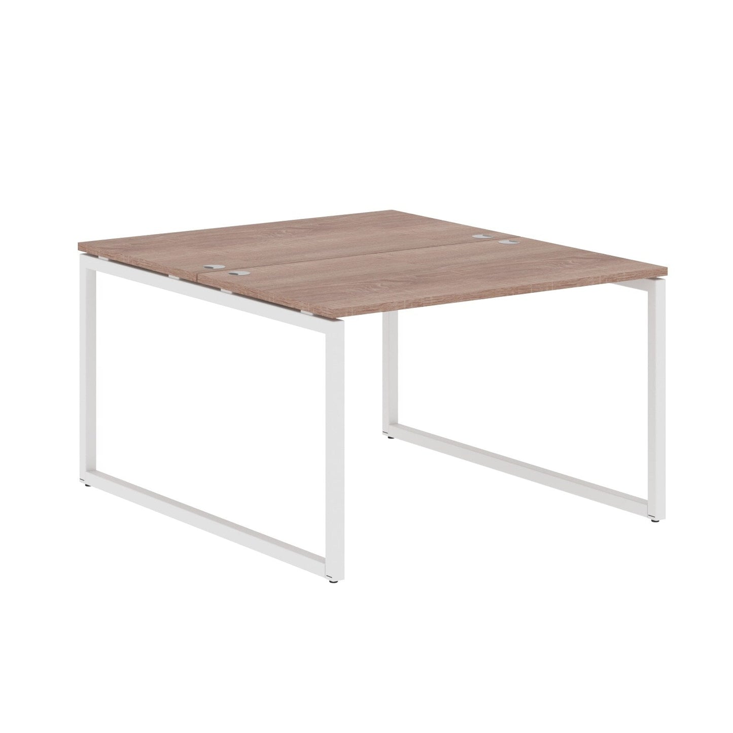 RECTANGULAR SHAPE CLUSTER OF 02 WORKSTATION MADE IN 25MM MFC TOP, E1 LAMINATE CHIPBOARD WITH WOODEN MODESTY PANEL 40X40MM METAL O SHAPE FRAMES by Treejar | Souqify