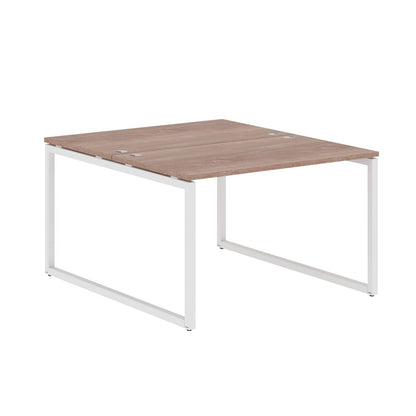 RECTANGULAR SHAPE CLUSTER OF 02 WORKSTATION MADE IN 25MM MFC TOP, E1 LAMINATE CHIPBOARD WITH WOODEN MODESTY PANEL 40X40MM METAL O SHAPE FRAMES by Treejar | Souqify