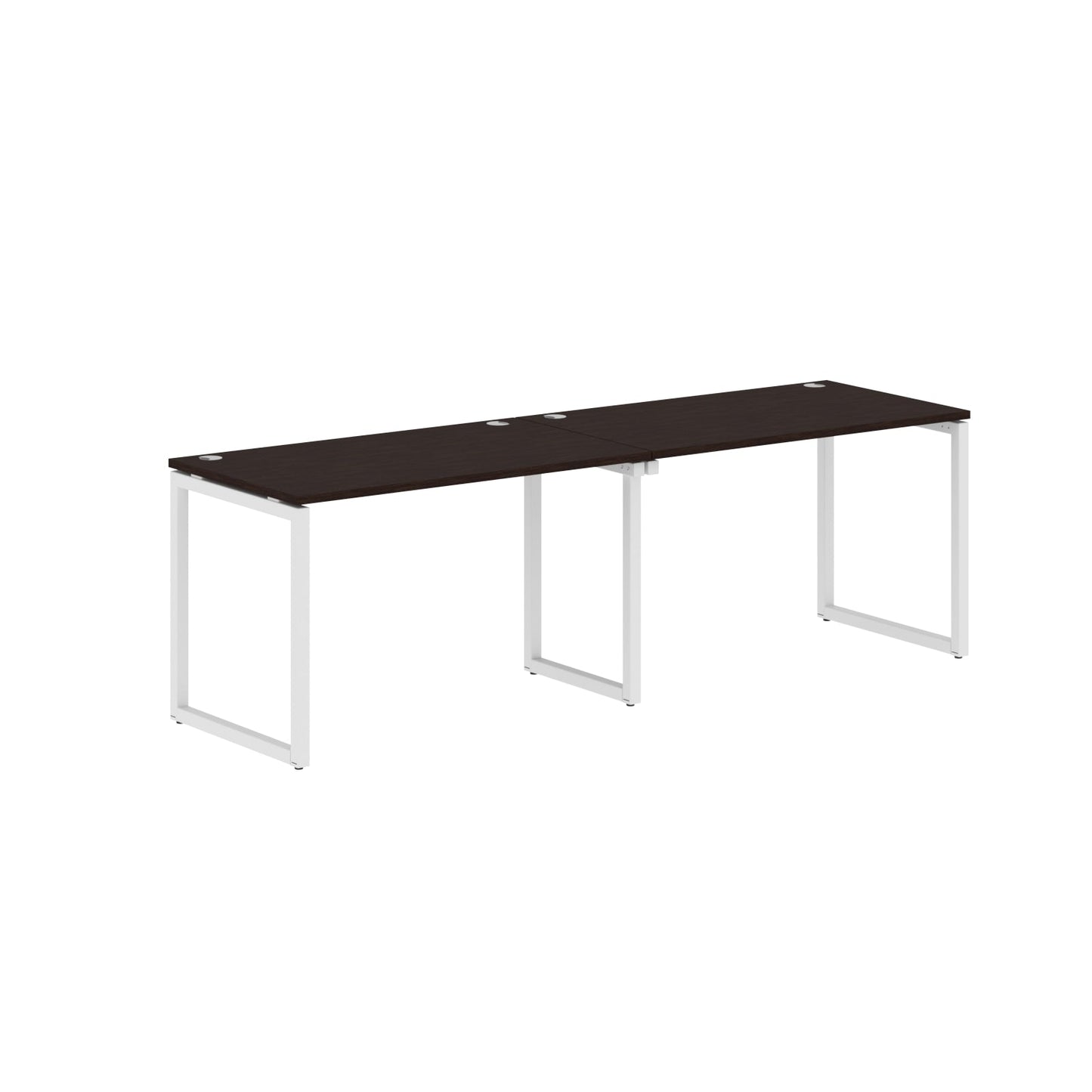 RECTANGULAR SHAPE CLUSTER OF 02 WORKSTATION MADE IN 25MM MFC TOP, E1 LAMINATE CHIPBOARD WITH WOODEN MODESTY PANEL 40X40MM METAL O SHAPE FRAMES by Treejar | Souqify