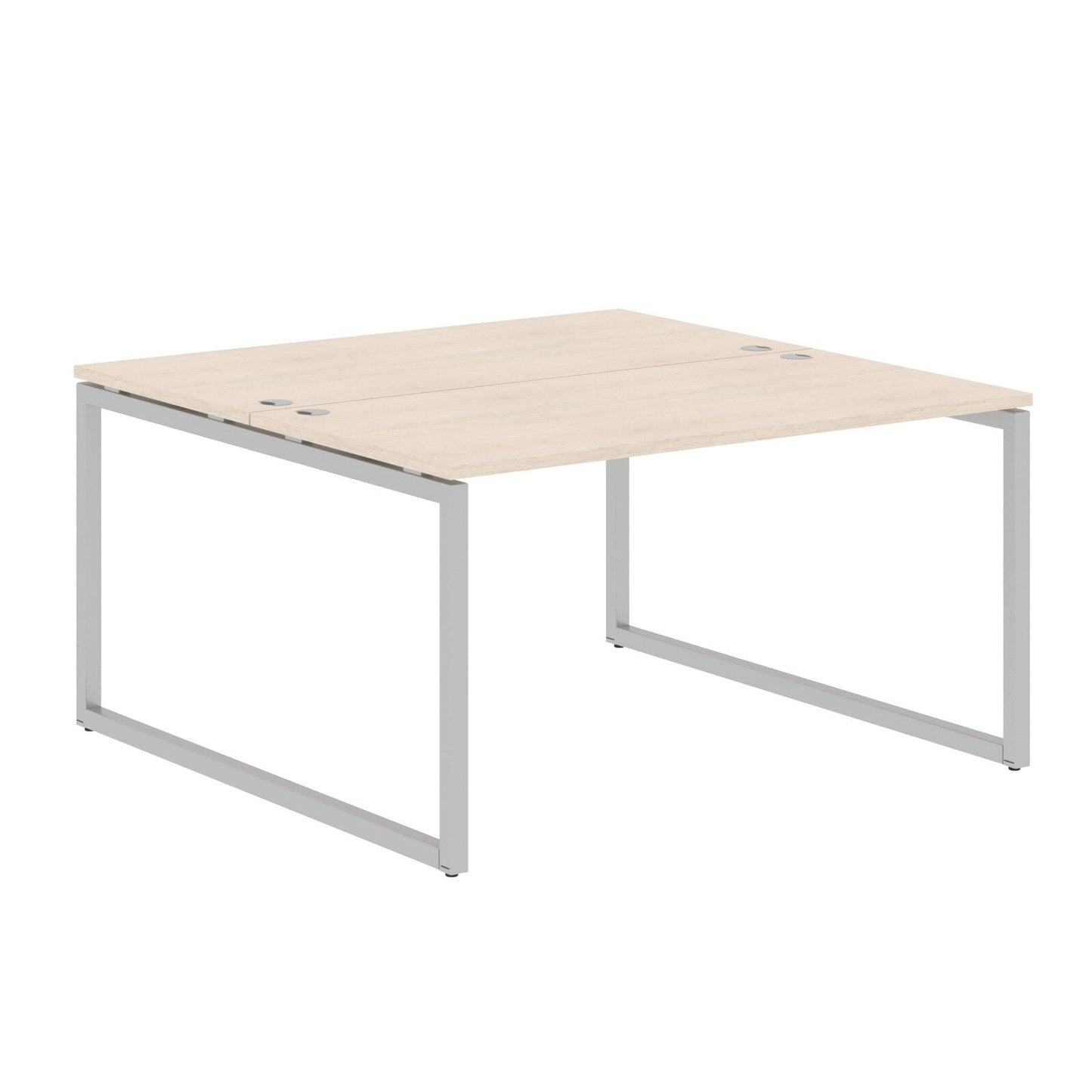 RECTANGULAR SHAPE CLUSTER OF 02 WORKSTATION MADE IN 25MM MFC TOP, E1 LAMINATE CHIPBOARD WITH WOODEN MODESTY PANEL 40X40MM METAL O SHAPE FRAMES by Treejar | Souqify