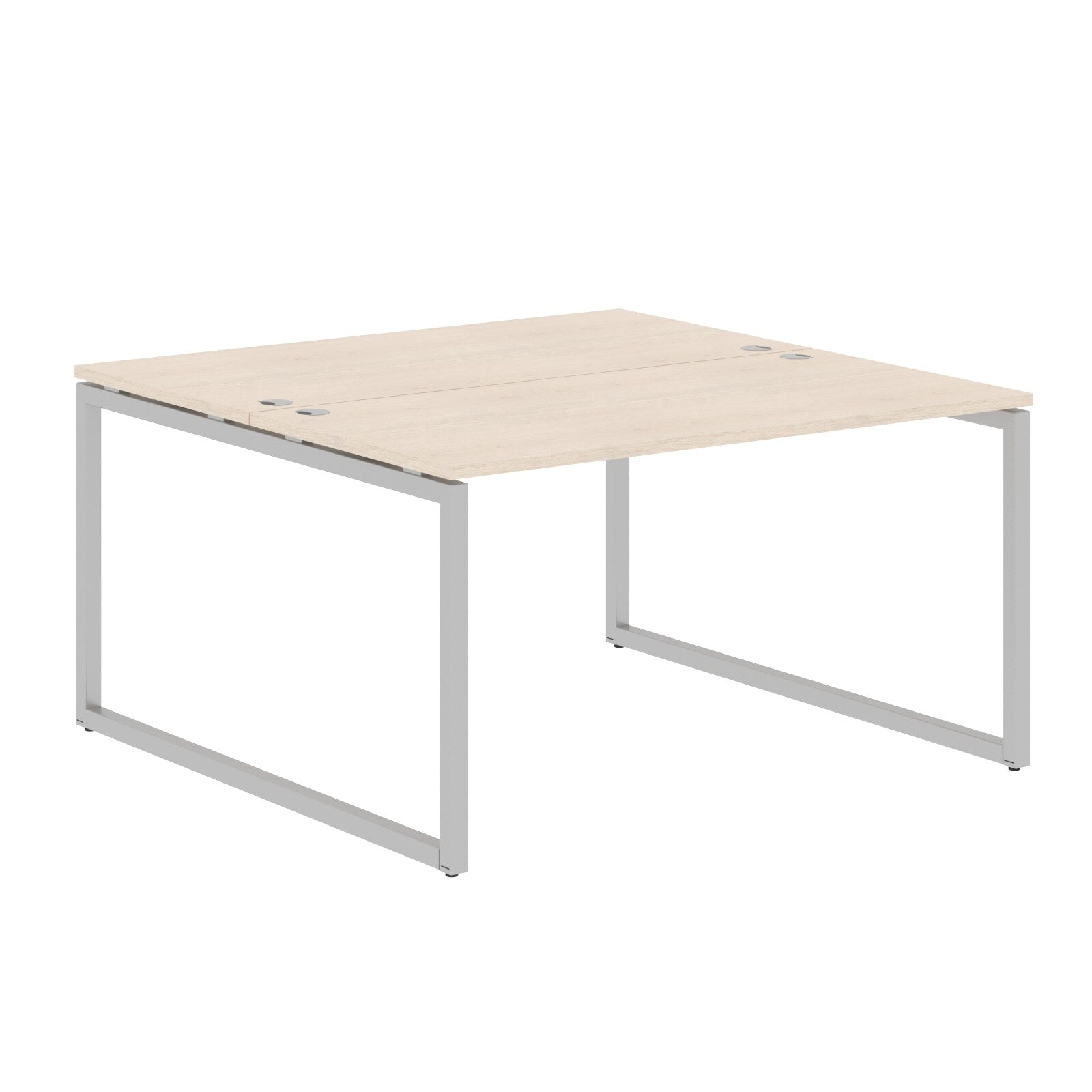 RECTANGULAR SHAPE CLUSTER OF 02 WORKSTATION MADE IN 25MM MFC TOP, E1 LAMINATE CHIPBOARD WITH WOODEN MODESTY PANEL 40X40MM METAL O SHAPE FRAMES by Treejar | Souqify