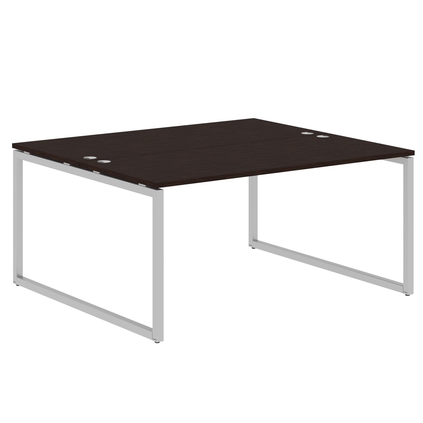 RECTANGULAR SHAPE CLUSTER OF 02 WORKSTATION MADE IN 25MM MFC TOP, E1 LAMINATE CHIPBOARD WITH WOODEN MODESTY PANEL 40X40MM METAL O SHAPE FRAMES by Treejar | Souqify