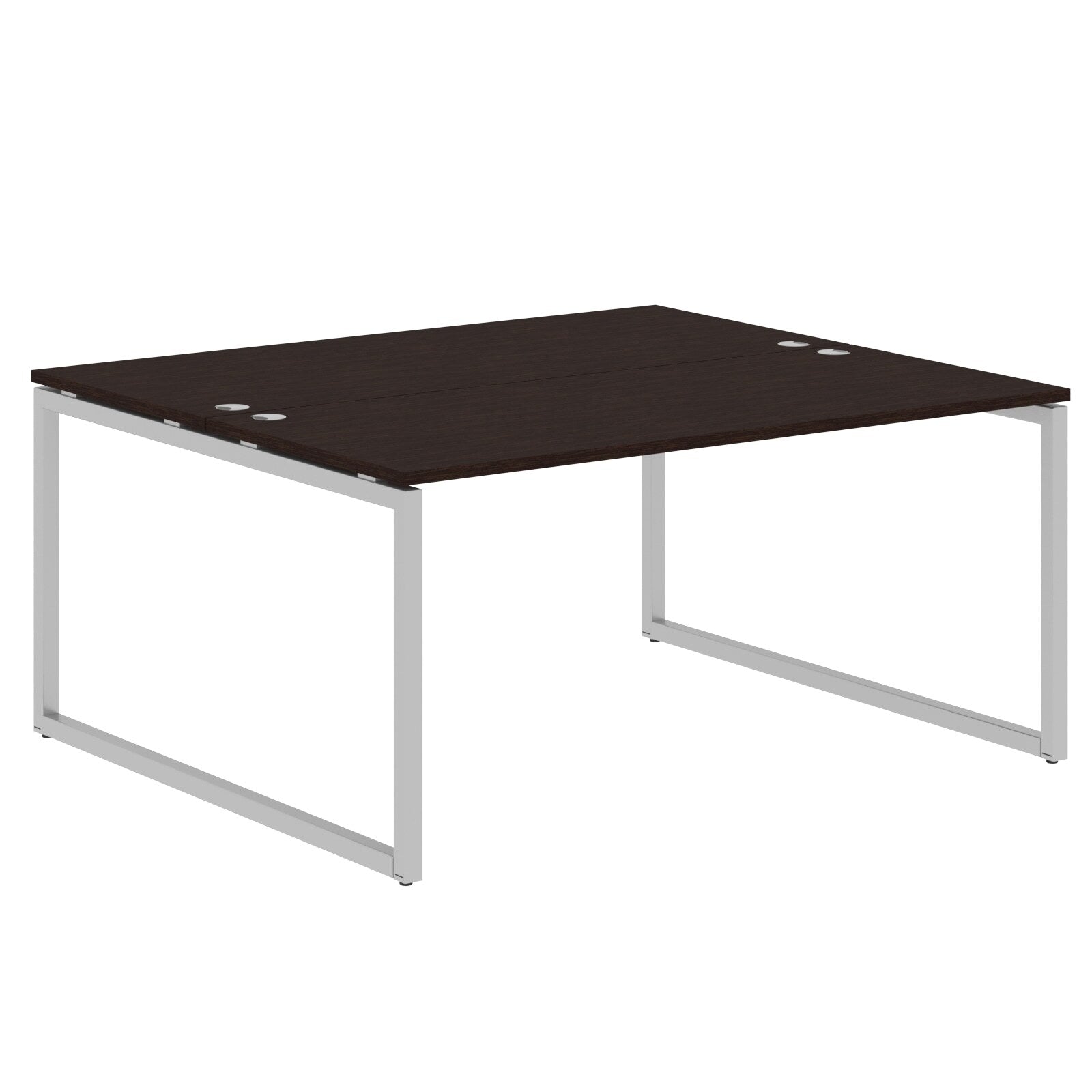 RECTANGULAR SHAPE CLUSTER OF 02 WORKSTATION MADE IN 25MM MFC TOP, E1 LAMINATE CHIPBOARD WITH WOODEN MODESTY PANEL 40X40MM METAL O SHAPE FRAMES by Treejar | Souqify
