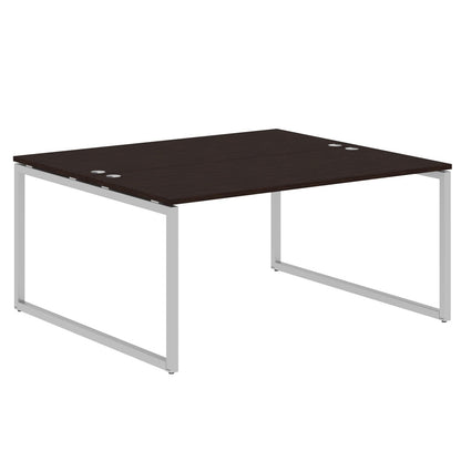 RECTANGULAR SHAPE CLUSTER OF 02 WORKSTATION MADE IN 25MM MFC TOP, E1 LAMINATE CHIPBOARD WITH WOODEN MODESTY PANEL 40X40MM METAL O SHAPE FRAMES by Treejar | Souqify