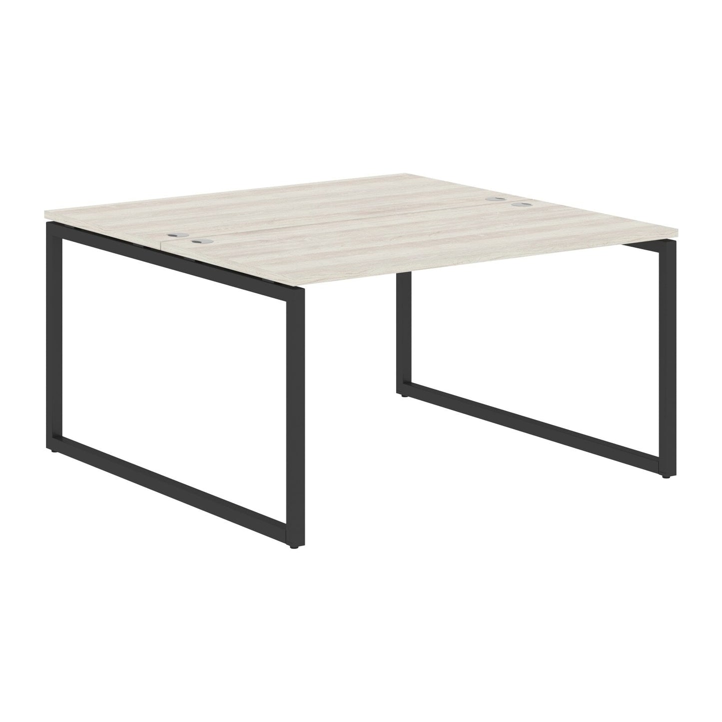 RECTANGULAR SHAPE CLUSTER OF 02 WORKSTATION MADE IN 25MM MFC TOP, E1 LAMINATE CHIPBOARD WITH WOODEN MODESTY PANEL 40X40MM METAL O SHAPE FRAMES by Treejar | Souqify