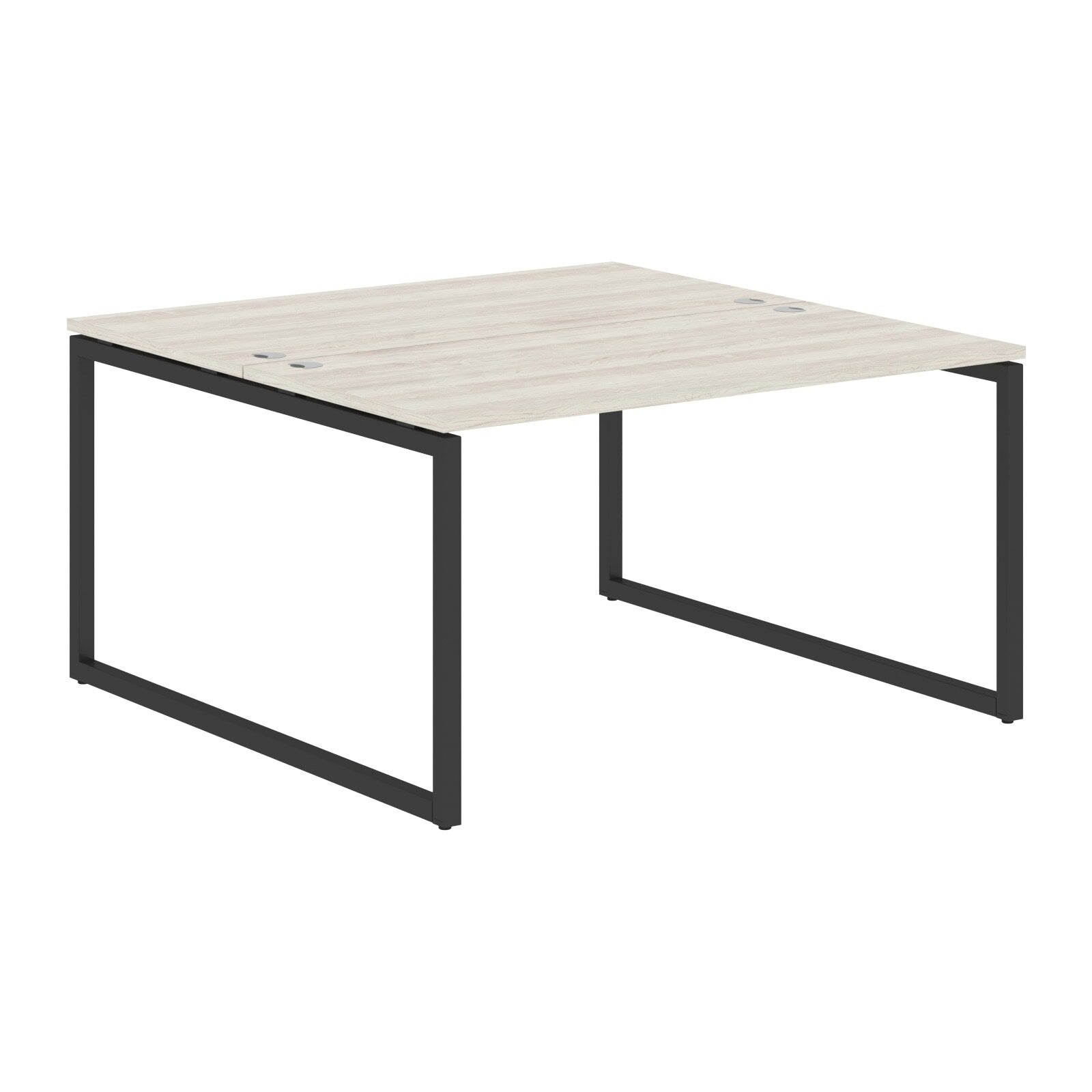 RECTANGULAR SHAPE CLUSTER OF 02 WORKSTATION MADE IN 25MM MFC TOP, E1 LAMINATE CHIPBOARD WITH WOODEN MODESTY PANEL 40X40MM METAL O SHAPE FRAMES by Treejar | Souqify