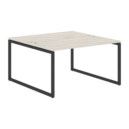 RECTANGULAR SHAPE CLUSTER OF 02 WORKSTATION MADE IN 25MM MFC TOP, E1 LAMINATE CHIPBOARD WITH WOODEN MODESTY PANEL 40X40MM METAL O SHAPE FRAMES by Treejar | Souqify