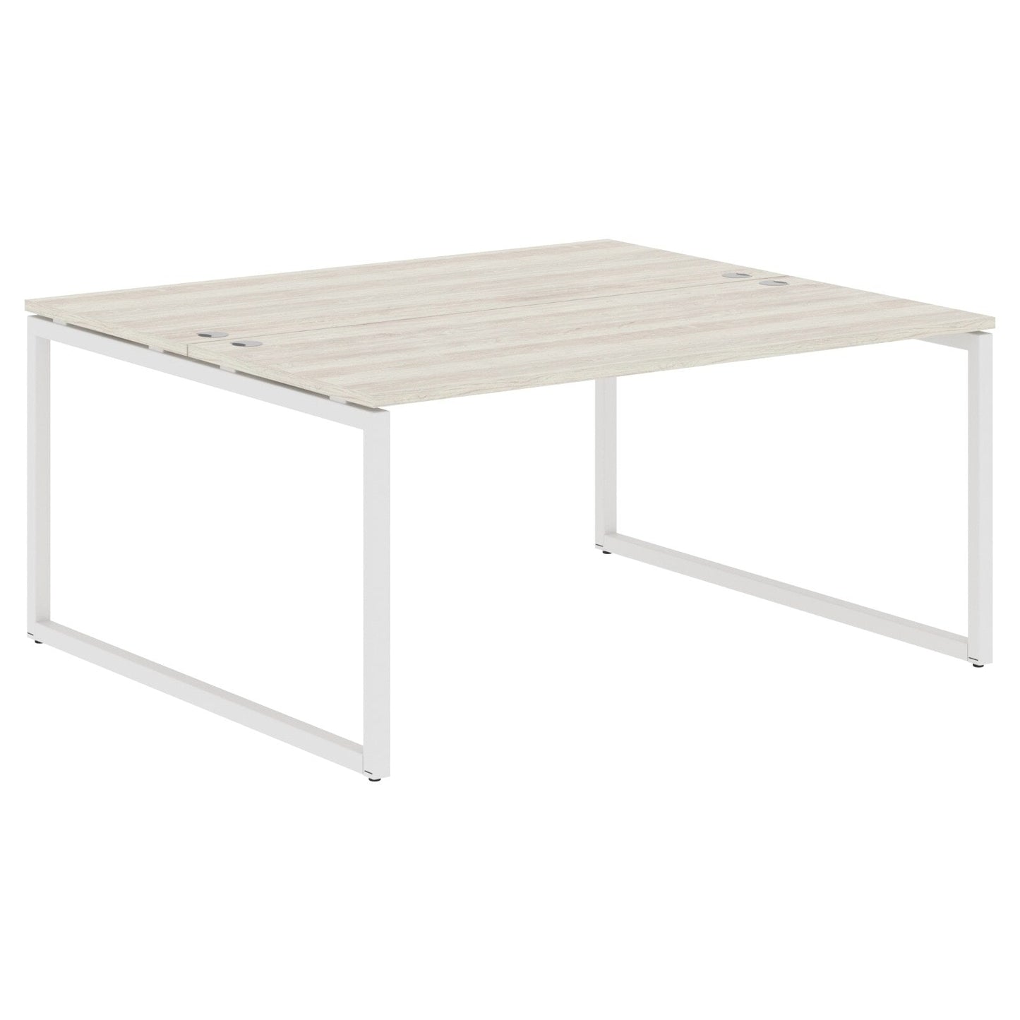RECTANGULAR SHAPE CLUSTER OF 02 WORKSTATION MADE IN 25MM MFC TOP, E1 LAMINATE CHIPBOARD WITH WOODEN MODESTY PANEL 40X40MM METAL O SHAPE FRAMES by Treejar | Souqify