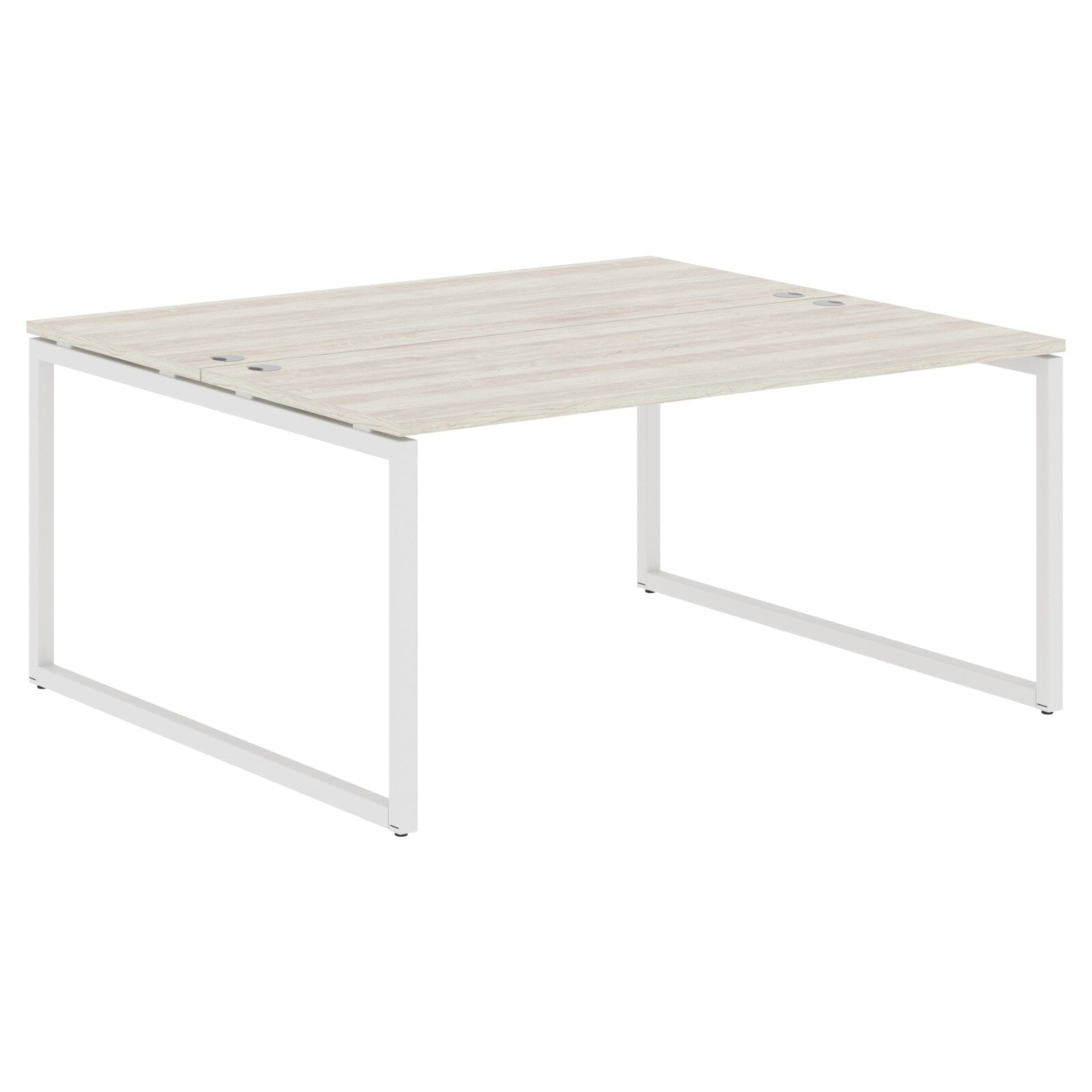 RECTANGULAR SHAPE CLUSTER OF 02 WORKSTATION MADE IN 25MM MFC TOP, E1 LAMINATE CHIPBOARD WITH WOODEN MODESTY PANEL 40X40MM METAL O SHAPE FRAMES by Treejar | Souqify