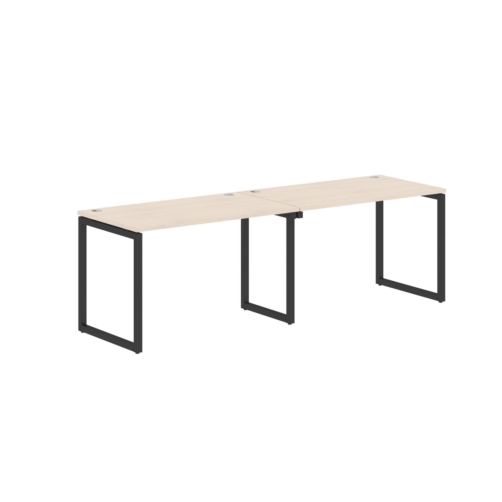 RECTANGULAR SHAPE CLUSTER OF 02 WORKSTATION MADE IN 25MM MFC TOP, E1 LAMINATE CHIPBOARD WITH WOODEN MODESTY PANEL 40X40MM METAL O SHAPE FRAMES by Treejar | Souqify