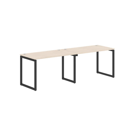 RECTANGULAR SHAPE CLUSTER OF 02 WORKSTATION MADE IN 25MM MFC TOP, E1 LAMINATE CHIPBOARD WITH WOODEN MODESTY PANEL 40X40MM METAL O SHAPE FRAMES by Treejar | Souqify