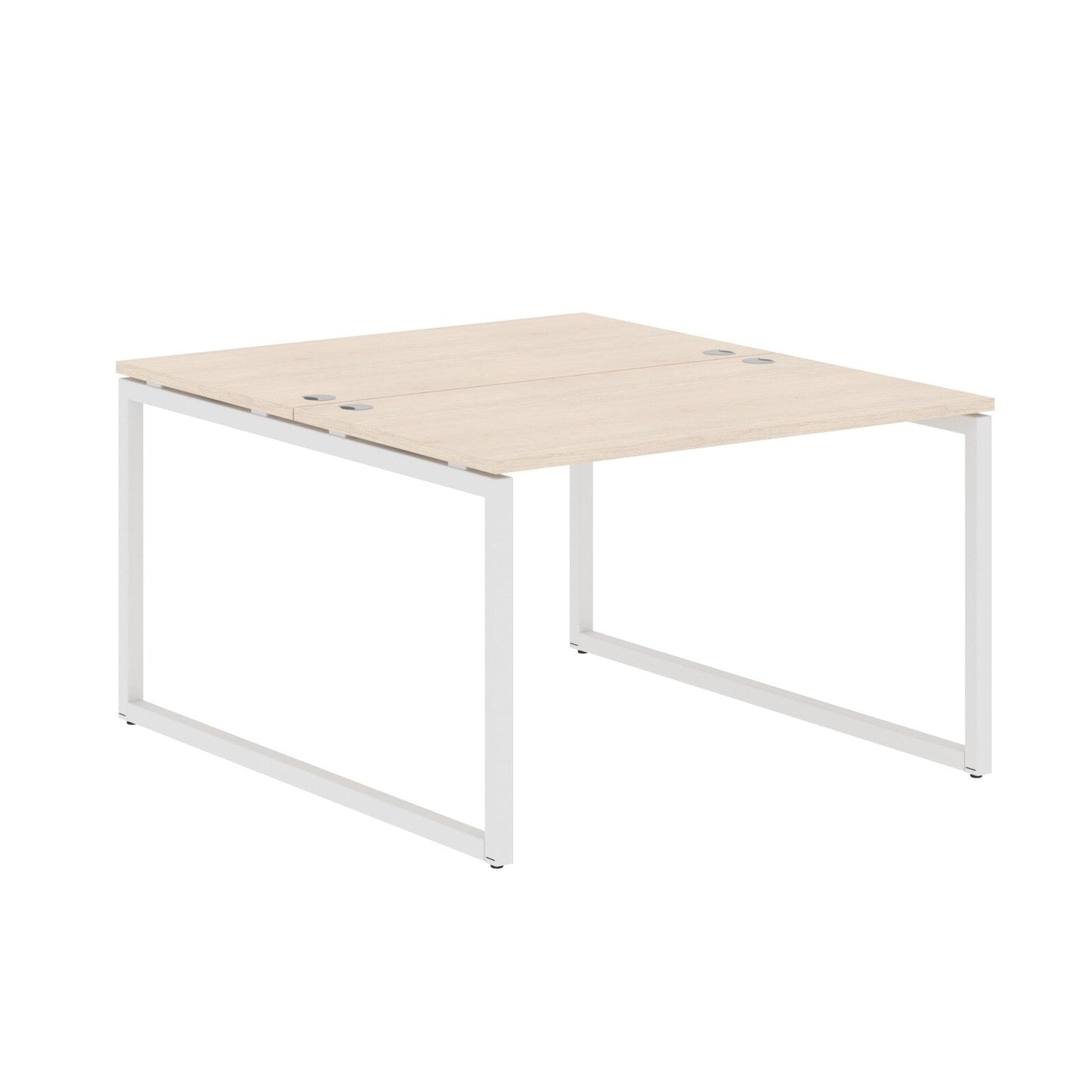 RECTANGULAR SHAPE CLUSTER OF 02 WORKSTATION MADE IN 25MM MFC TOP, E1 LAMINATE CHIPBOARD WITH WOODEN MODESTY PANEL 40X40MM METAL O SHAPE FRAMES by Treejar | Souqify