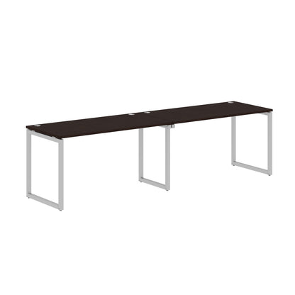 RECTANGULAR SHAPE CLUSTER OF 02 WORKSTATION MADE IN 25MM MFC TOP, E1 LAMINATE CHIPBOARD WITH WOODEN MODESTY PANEL 40X40MM METAL O SHAPE FRAMES by Treejar | Souqify