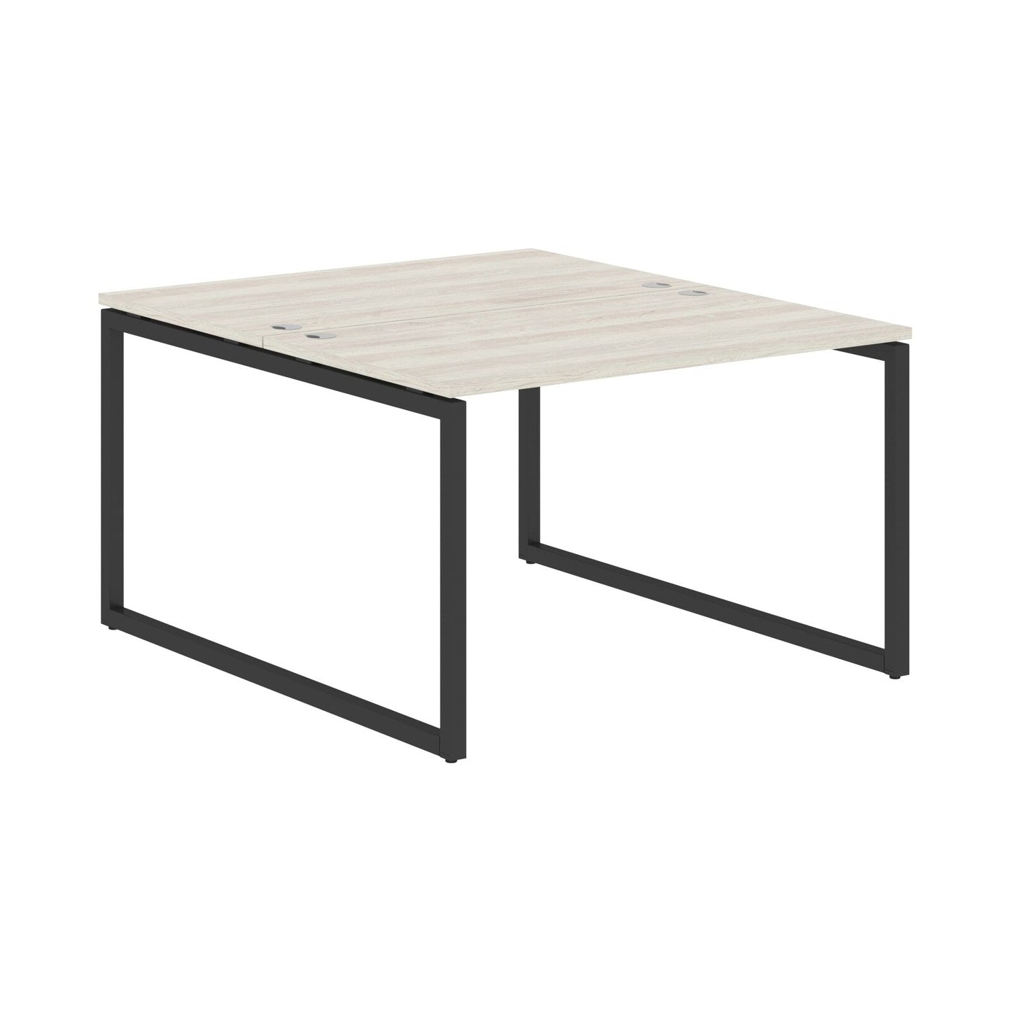 RECTANGULAR SHAPE CLUSTER OF 02 WORKSTATION MADE IN 25MM MFC TOP, E1 LAMINATE CHIPBOARD WITH WOODEN MODESTY PANEL 40X40MM METAL O SHAPE FRAMES by Treejar | Souqify
