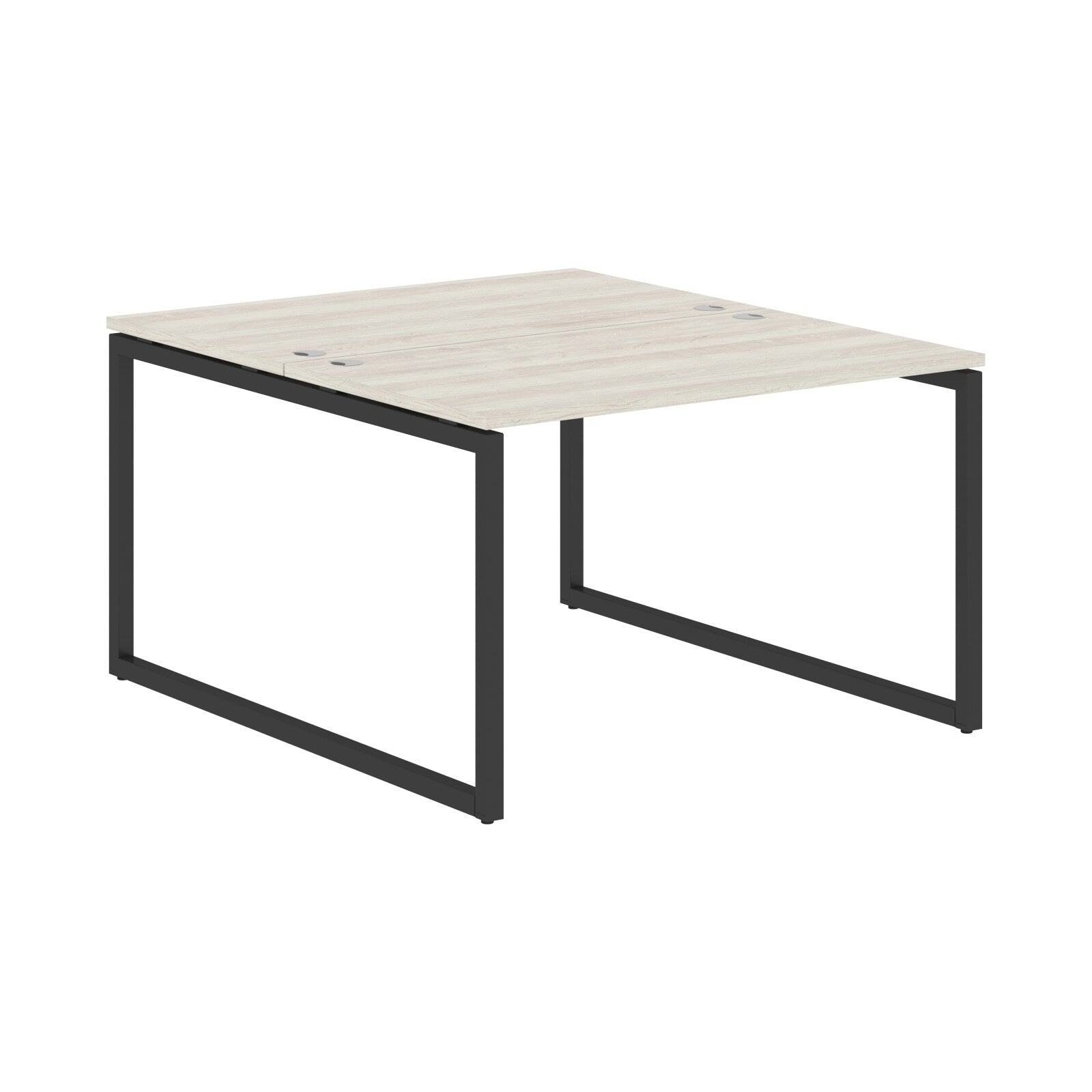 RECTANGULAR SHAPE CLUSTER OF 02 WORKSTATION MADE IN 25MM MFC TOP, E1 LAMINATE CHIPBOARD WITH WOODEN MODESTY PANEL 40X40MM METAL O SHAPE FRAMES by Treejar | Souqify