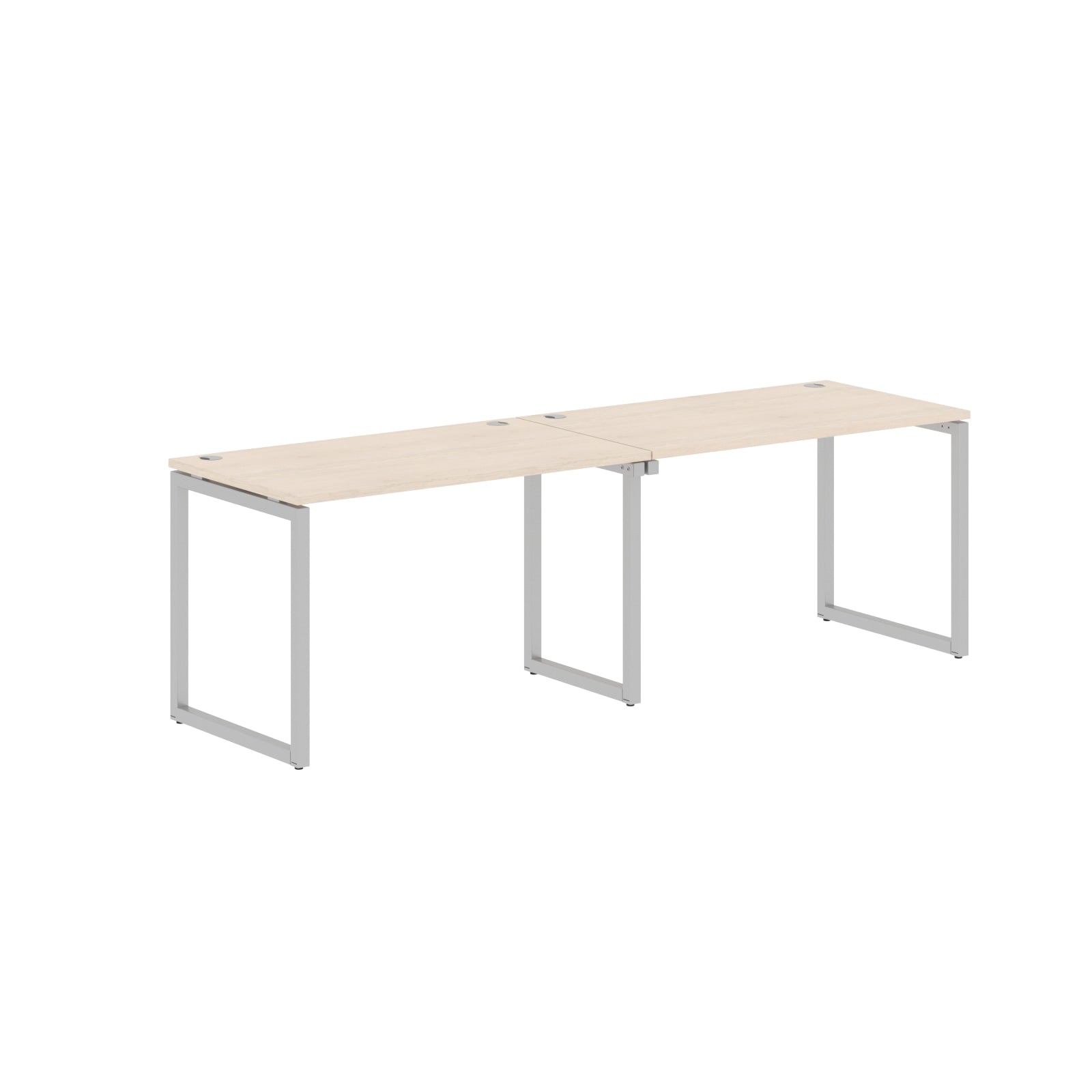 RECTANGULAR SHAPE CLUSTER OF 02 WORKSTATION MADE IN 25MM MFC TOP, E1 LAMINATE CHIPBOARD WITH WOODEN MODESTY PANEL 40X40MM METAL O SHAPE FRAMES by Treejar | Souqify