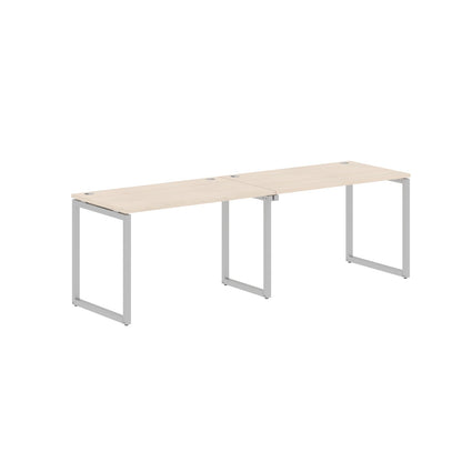 RECTANGULAR SHAPE CLUSTER OF 02 WORKSTATION MADE IN 25MM MFC TOP, E1 LAMINATE CHIPBOARD WITH WOODEN MODESTY PANEL 40X40MM METAL O SHAPE FRAMES by Treejar | Souqify