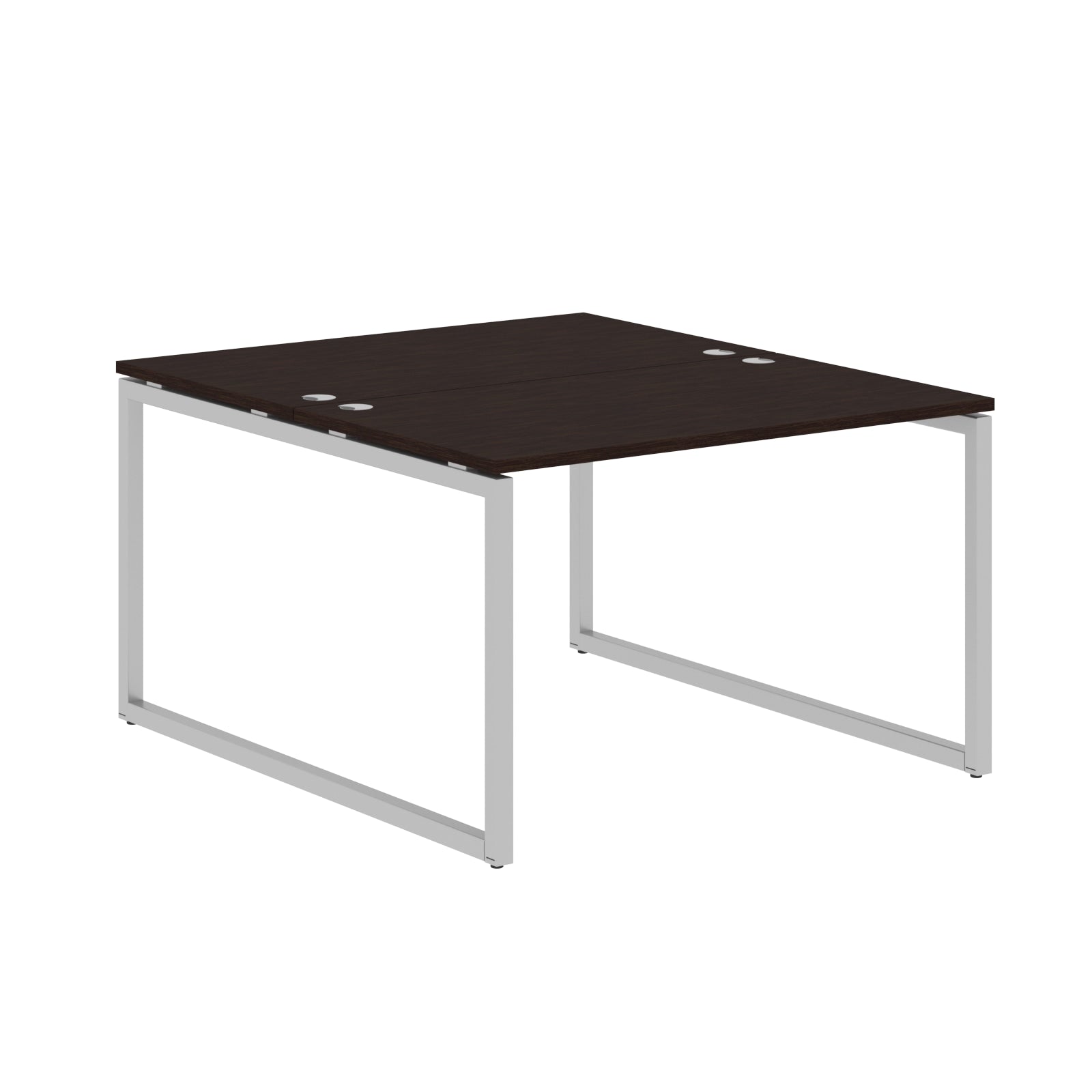 RECTANGULAR SHAPE CLUSTER OF 02 WORKSTATION MADE IN 25MM MFC TOP, E1 LAMINATE CHIPBOARD WITH WOODEN MODESTY PANEL 40X40MM METAL O SHAPE FRAMES by Treejar | Souqify